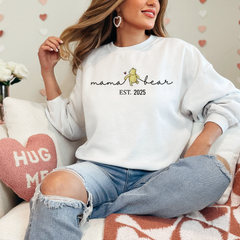 Motherhood Is The Greatest Thing - Family Personalized Custom Unisex Sweatshirt With Design On Sleeve - Gift For Mom