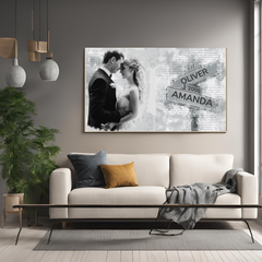 Couple Personalized Custom Canvas Wall Art - Perfect Gift for Husband, Wife, Anniversary, or Valentine’s Day