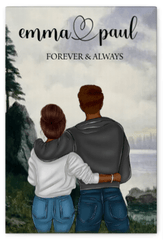 Love Forever and Always: Personalized couples Canvas Print