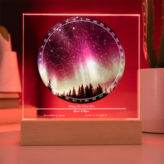 Custom Star Map Acrylic Plaque Night Light - Personalized Valentines| Anniversary or Birthday gift