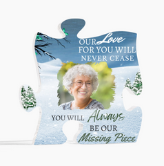 Acrylic Puzzle Piece Memorial Plaque – A Beautiful Tribute to a Cherished Memory