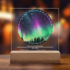 Custom Star Map Acrylic Plaque Night Light - Personalized Valentines| Anniversary or Birthday gift