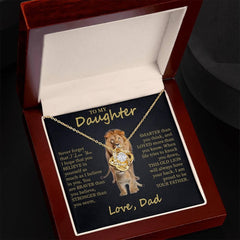 To My Daughter| Beautiful Gift for Daughter from Dad "This Old Lion" Necklace| Proud Father Gift |