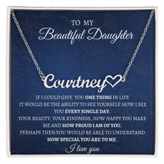 To My Beautiful Daughter Necklace, Daughter Gift from Dad or Mom, Daughter Birthday Gift, Daughter Graduation Gift, Gift for Christmas