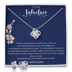 My Valentine | Gorgeous Love Knot Earring & Necklace Set