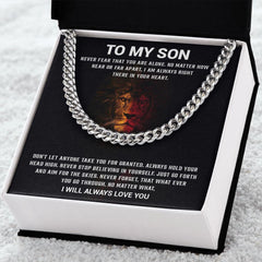 My Son | You're always in my heart - Cuban Link Chain