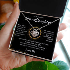 My grandDaughter- Never Forget That I Love you- Love Knot Necklace
