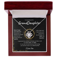 My grandDaughter- Never Forget That I Love you- Love Knot Necklace