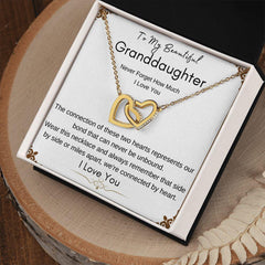 MY GRANDDAUGHTER - UNBREAKABLE BOND - INTERLOCKING HEART NECKLACE
