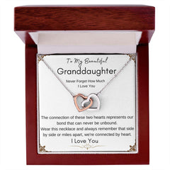 MY GRANDDAUGHTER - UNBREAKABLE BOND - INTERLOCKING HEART NECKLACE