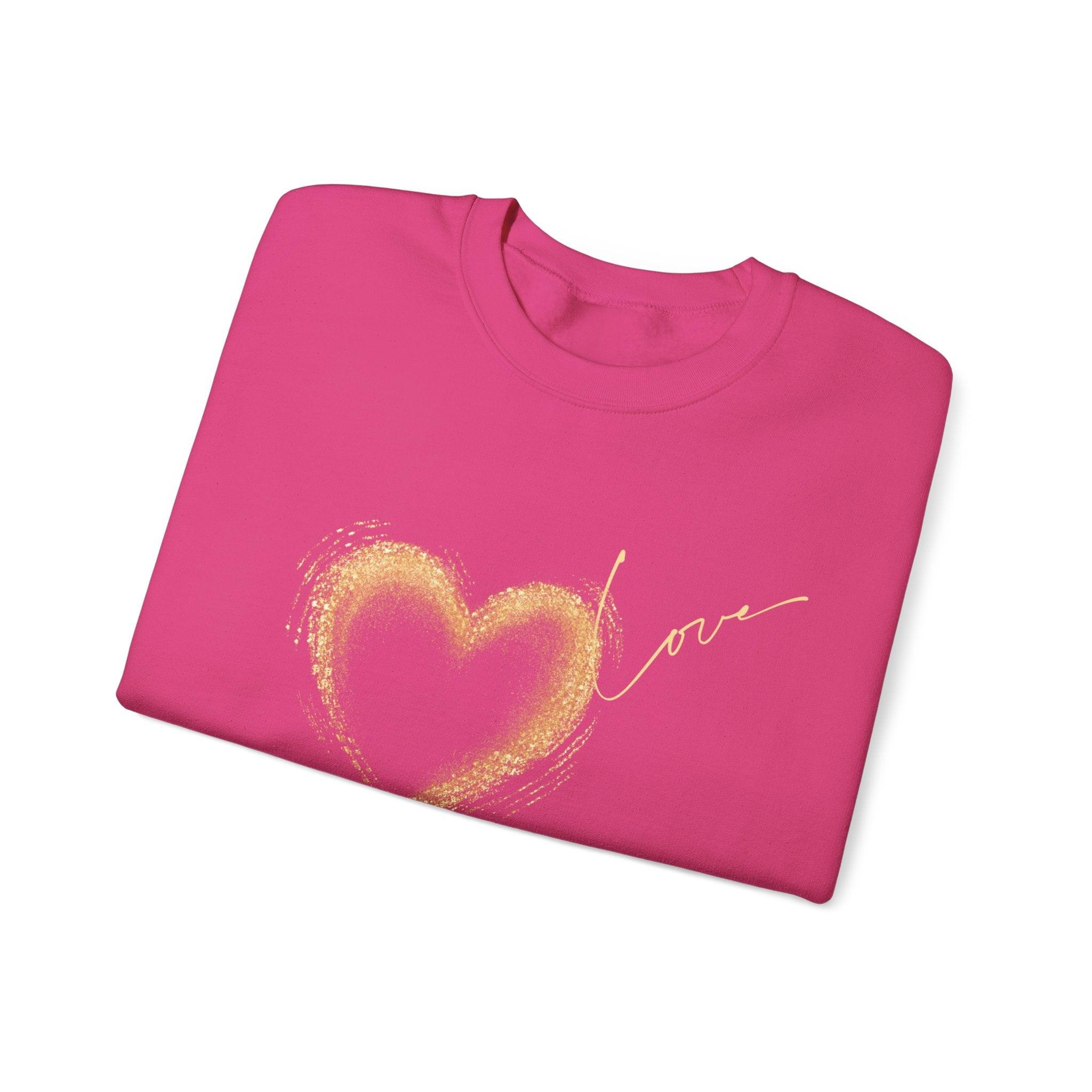 Valentines Day Gift| Crew neck| Golden Heart Sweatshirts, Kindness Sweatshirt, Valentines Day Gift Sweatshirt, Gift For Her