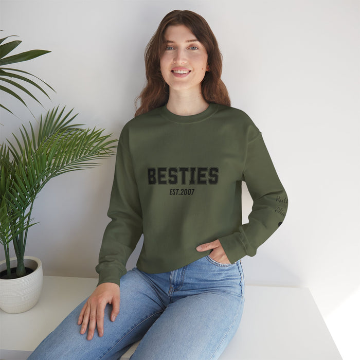 Custom Besties Sweatshirt, Custom Gift for Sister Women Best Friend, Best Friends Sweatshirts, Unisex Besties Crewneck Sweatshirt|