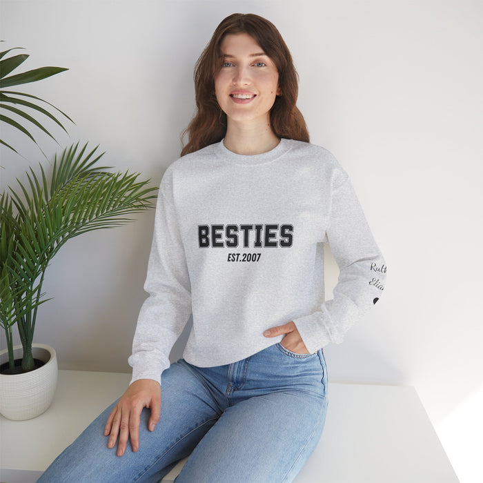 Custom Besties Sweatshirt, Custom Gift for Sister Women Best Friend, Best Friends Sweatshirts, Unisex Besties Crewneck Sweatshirt|