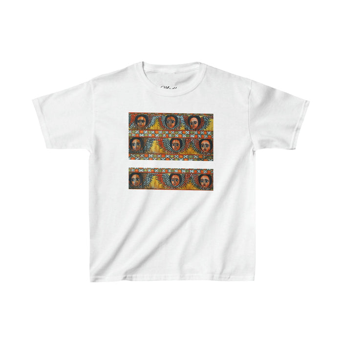 Kids Heavy unisex cotton T-shirt| Ethiopian and Eritrean Cultural Print Unisex T-Shirt: Saba Vibes Edition