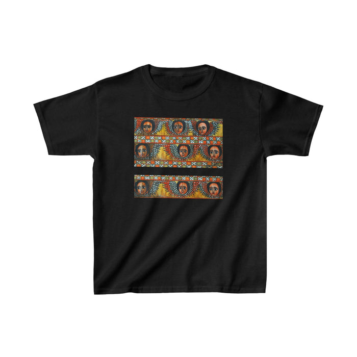 Kids Heavy unisex cotton T-shirt| Ethiopian and Eritrean Cultural Print Unisex T-Shirt: Saba Vibes Edition