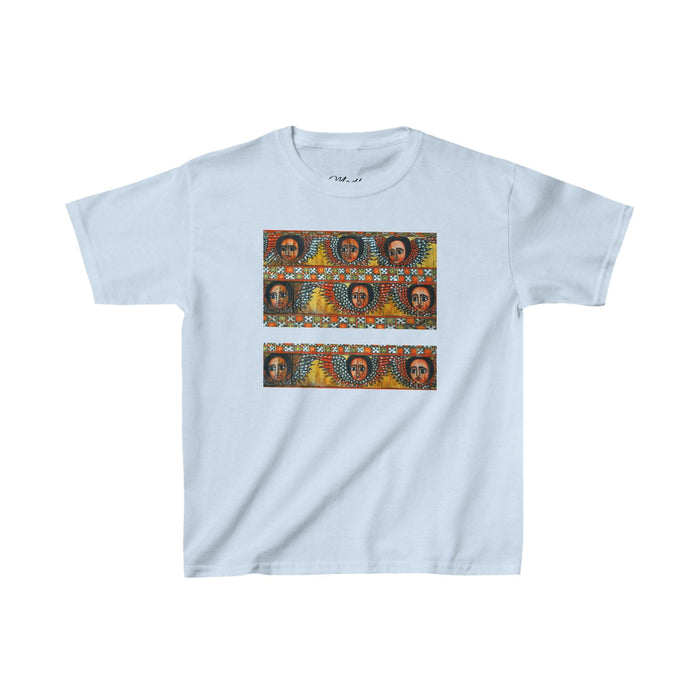 Kids Heavy unisex cotton T-shirt| Ethiopian and Eritrean Cultural Print Unisex T-Shirt: Saba Vibes Edition