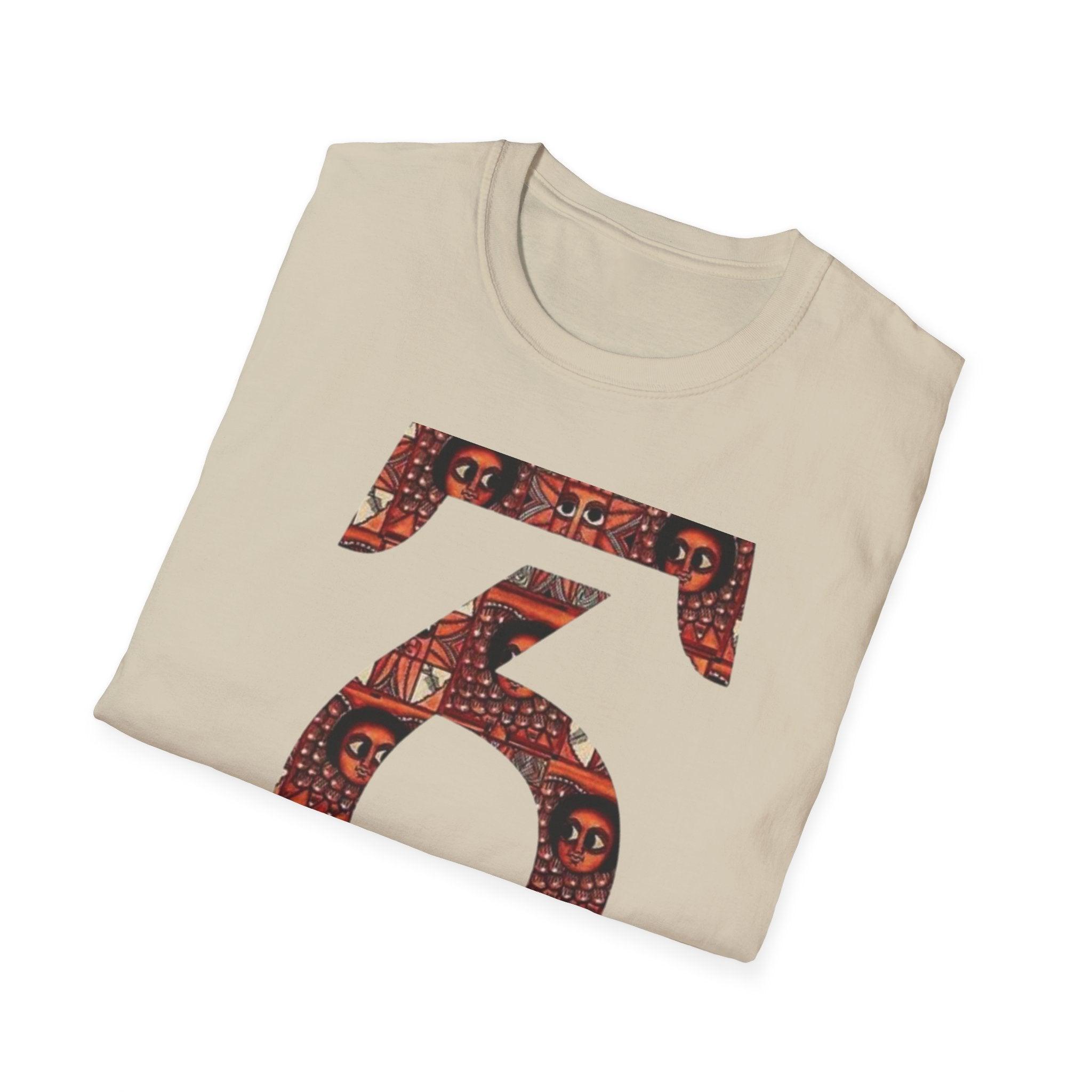 Unisex T-shirt| Ethiopian and Eritrean Cultural Geez number 1(አሐዱ)| Print Unisex T-Shirt: Saba Vibes Edition