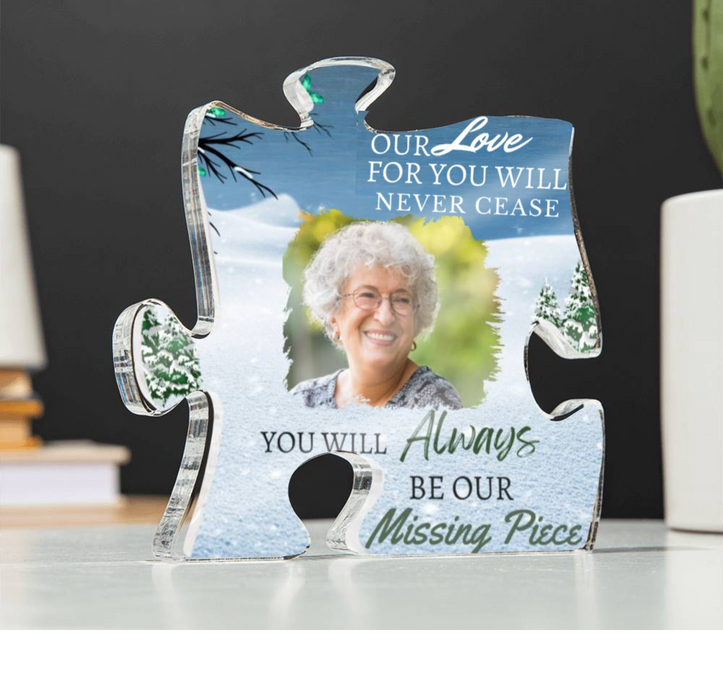 Acrylic Puzzle Piece Memorial Plaque – A Beautiful Tribute to a Cherished Memory