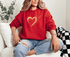 Valentines Day Gift| Crew neck| Golden Heart Sweatshirts, Kindness Sweatshirt, Valentines Day Gift Sweatshirt, Gift For Her