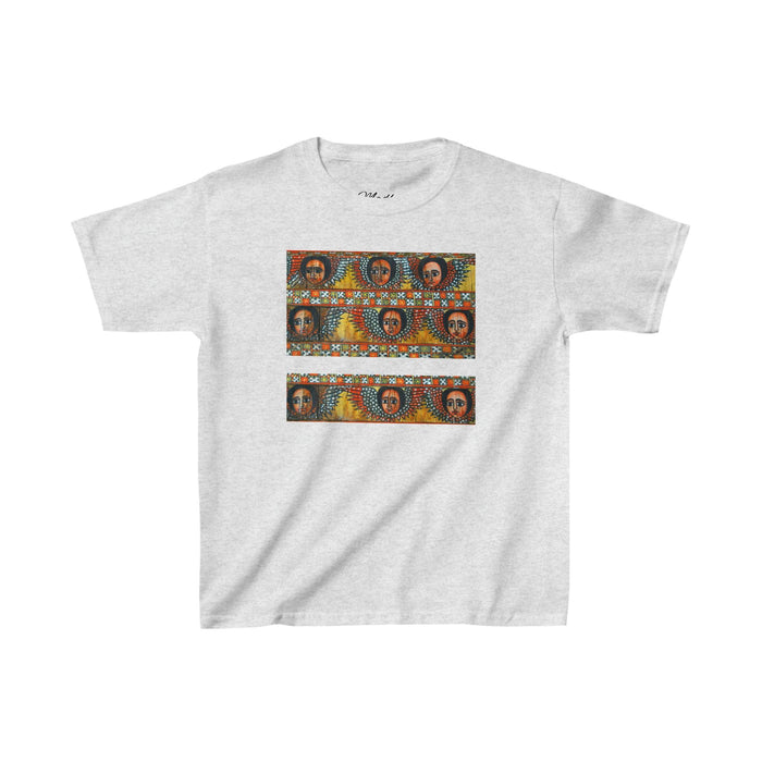 Kids Heavy unisex cotton T-shirt| Ethiopian and Eritrean Cultural Print Unisex T-Shirt: Saba Vibes Edition