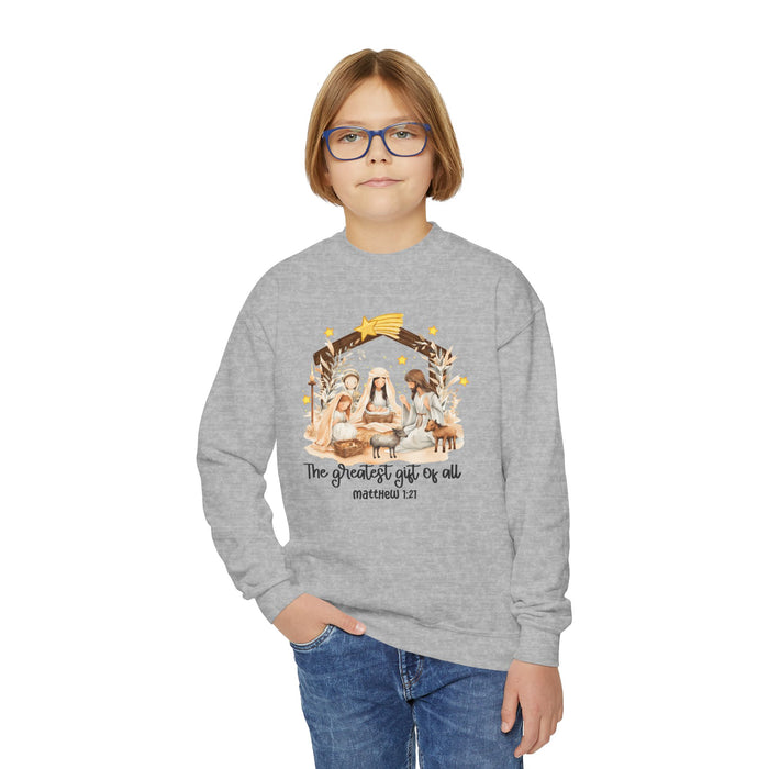 Unisex| Youth Crewneck Sweatshirt|Celebrate the True Meaning of Christmas