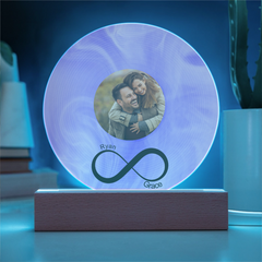 Couples Personalized Infinity Love Acrylic Plaque with LED Base - Anniversary Gift for Friends - Birthday Gift for Her Him
