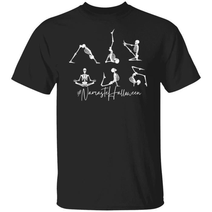 Halloween Skeleton Yoga T- Shirt,Gift for Halloween, Yoga group T-shirt