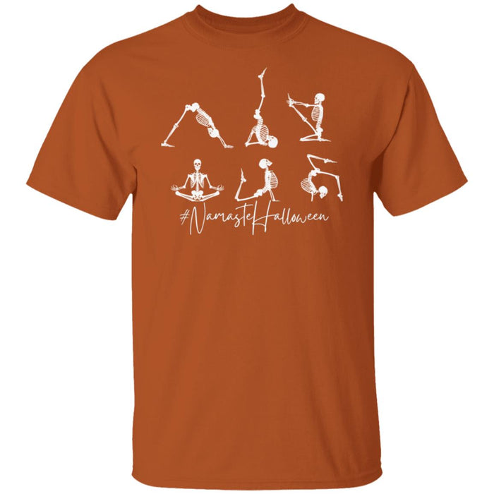 Halloween Skeleton Yoga T- Shirt,Gift for Halloween, Yoga group T-shirt