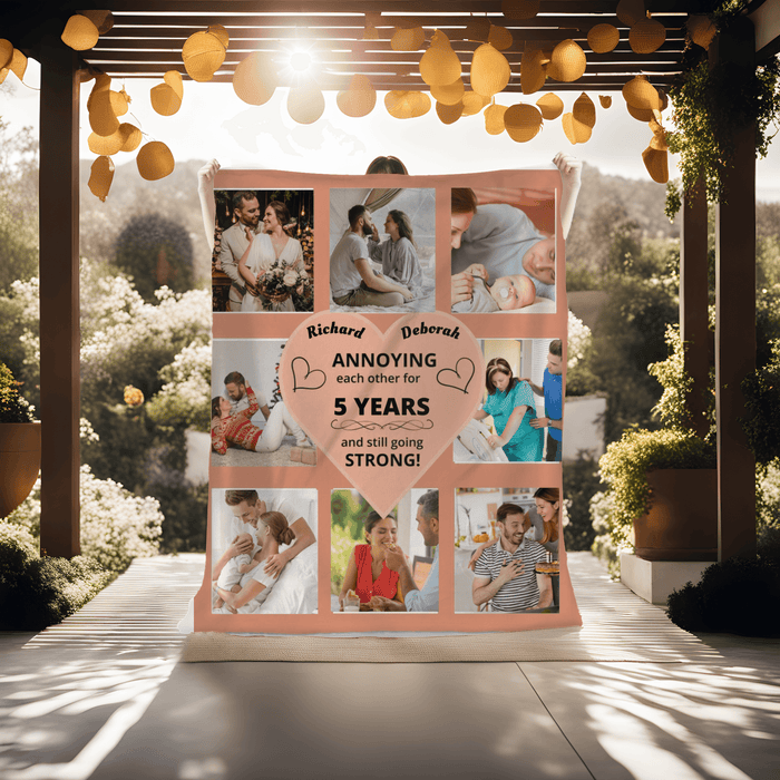 Personalized Photo Collage Blanket Christmas Gift, Great Blanket Gift For wife, husband, girlfriend or any loved one| Cozy Plush Fleece Blanket – 50×60