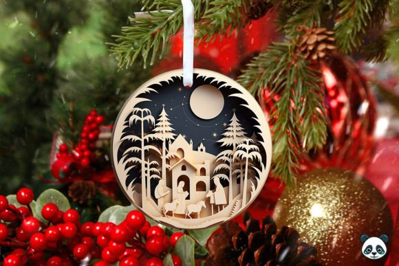 Nativity Scene 3D Christmas OrnamentArtboard 1 Nativity Scene 3D Christmas Ornament Graphic