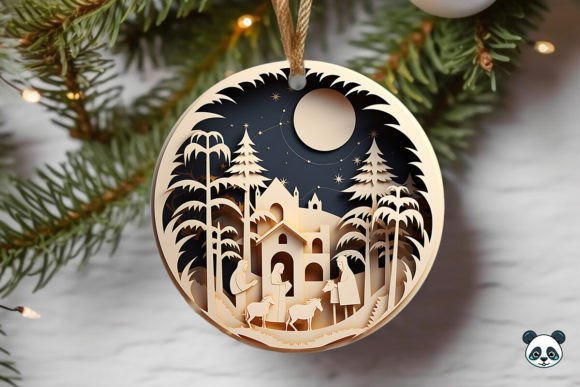 Nativity Scene 3D Christmas OrnamentArtboard 1 Nativity Scene 3D Christmas Ornament Graphic