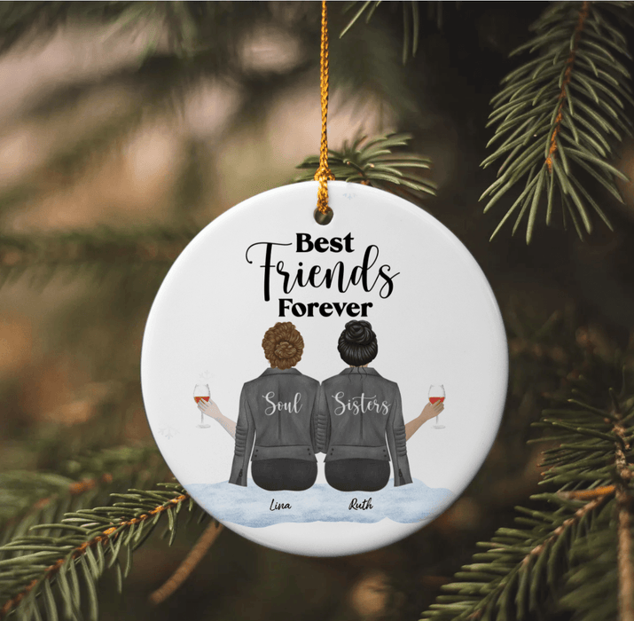 Best Friends Forever - Christmas Gifts For Besties - Personalized Ceramic Ornament