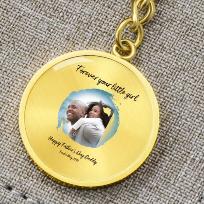 Personalized Father-Daughter Keychain - 'Forever Your Little Girl' with Photo Upload