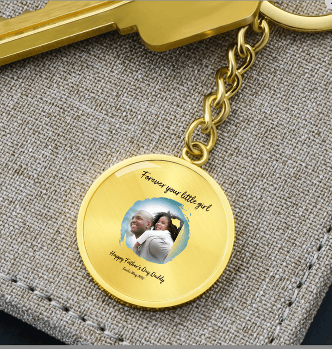 Personalized Father-Daughter Keychain - 'Forever Your Little Girl' with Photo Upload