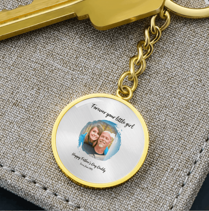 Personalized Father-Daughter Keychain - 'Forever Your Little Girl' with Photo Upload