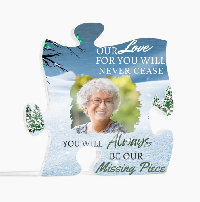 Acrylic Puzzle Piece Memorial Plaque – A Beautiful Tribute to a Cherished Memory