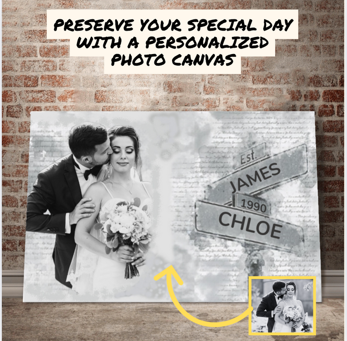 Couple Personalized Custom Canvas Wall Art - Perfect Gift for Husband, Wife, Anniversary, or Valentine’s Day