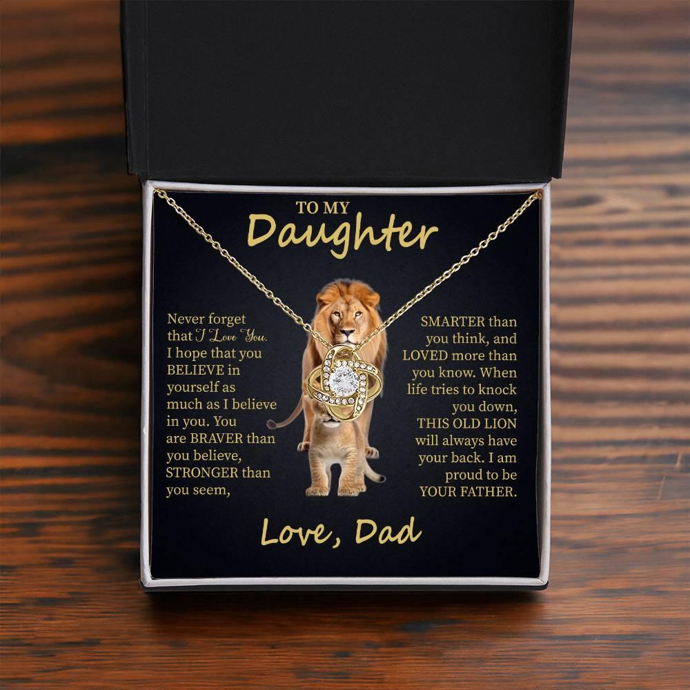 To My Daughter| Beautiful Gift for Daughter from Dad "This Old Lion" Necklace| Proud Father Gift |