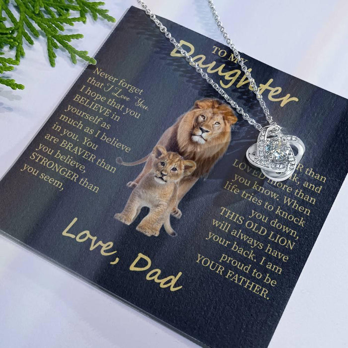 To My Daughter| Beautiful Gift for Daughter from Dad "This Old Lion" Necklace| Proud Father Gift |