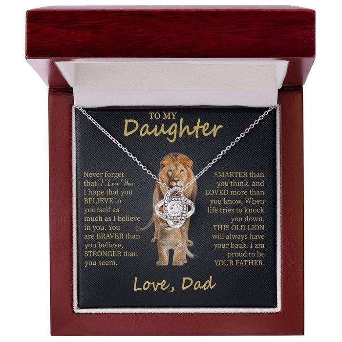 To My Daughter| Beautiful Gift for Daughter from Dad "This Old Lion" Necklace| Proud Father Gift |