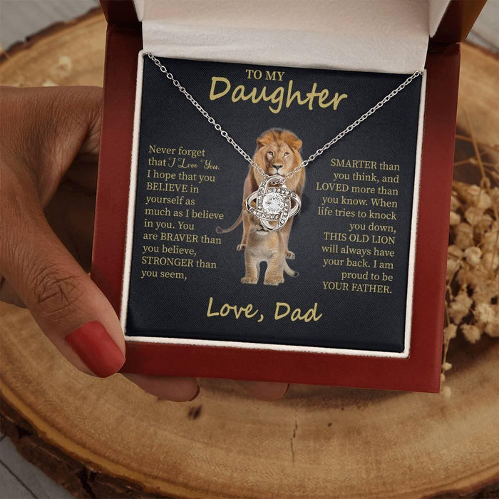 To My Daughter| Beautiful Gift for Daughter from Dad "This Old Lion" Necklace| Proud Father Gift |