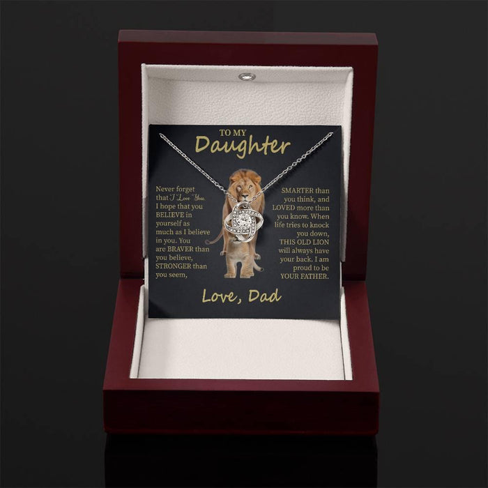 To My Daughter| Beautiful Gift for Daughter from Dad "This Old Lion" Necklace| Proud Father Gift |