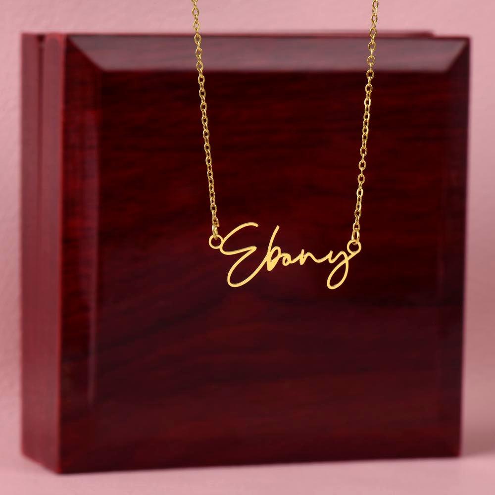 Daddy's Girl- Name Signature - My heart is in Heaven name Tag Necklace