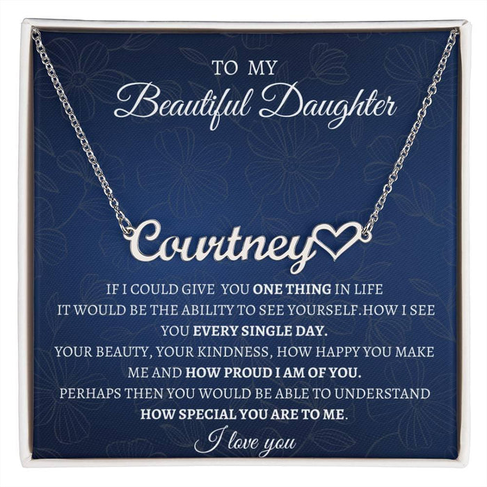 To My Beautiful Daughter Necklace, Daughter Gift from Dad or Mom, Daughter Birthday Gift, Daughter Graduation Gift, Gift for Christmas