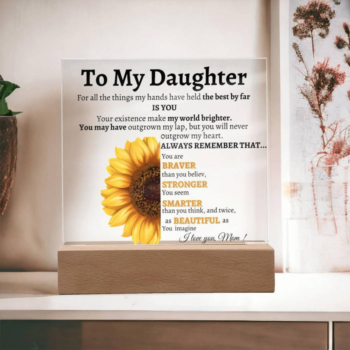 To My Daughter Gift from Mom, Daughter Acrylic Plaque, Unique Gift for Daughter, Daughter Birthday Gifts, Christmas Graduation Gift