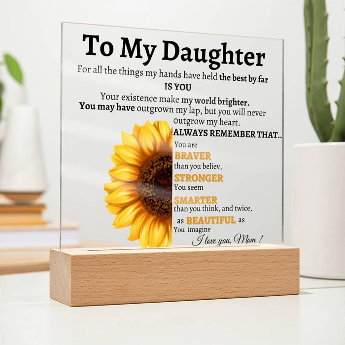 To My Daughter Gift from Mom, Daughter Acrylic Plaque, Unique Gift for Daughter, Daughter Birthday Gifts, Christmas Graduation Gift