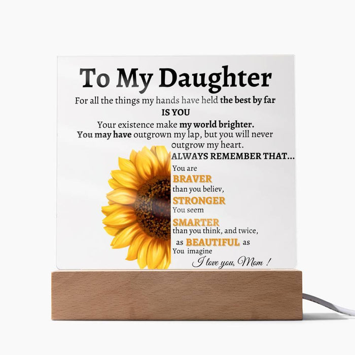 To My Daughter Gift from Mom, Daughter Acrylic Plaque, Unique Gift for Daughter, Daughter Birthday Gifts, Christmas Graduation Gift