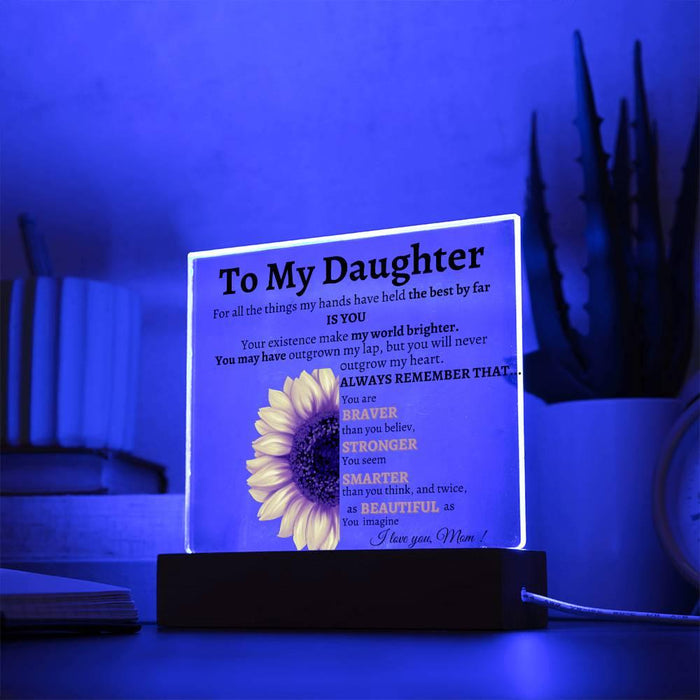 To My Daughter Gift from Mom, Daughter Acrylic Plaque, Unique Gift for Daughter, Daughter Birthday Gifts, Christmas Graduation Gift