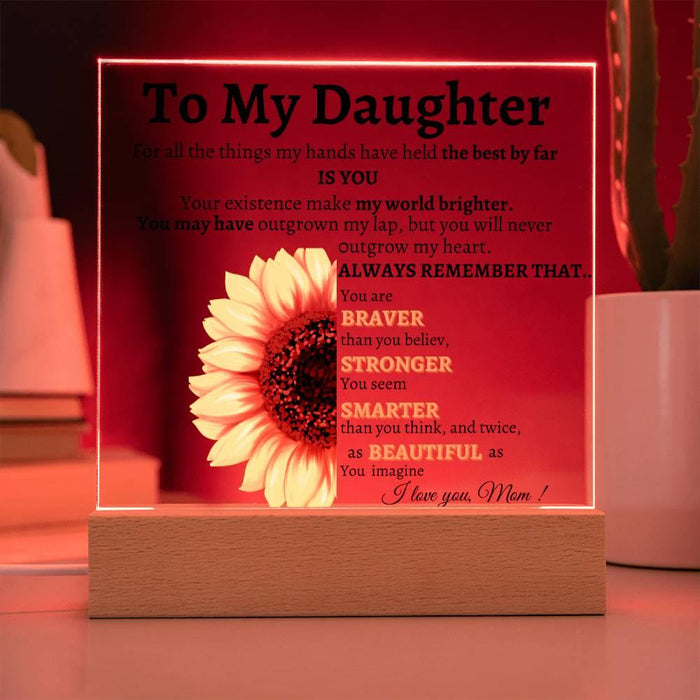 To My Daughter Gift from Mom, Daughter Acrylic Plaque, Unique Gift for Daughter, Daughter Birthday Gifts, Christmas Graduation Gift