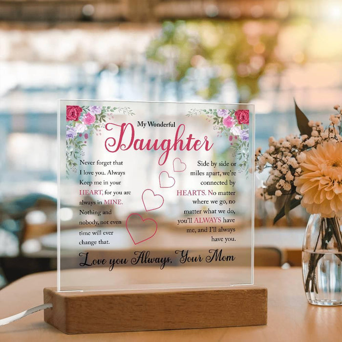 My Wonderful Daughter| LED Acrylic Plaque – A Loving Message from Mom